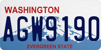 WA license plate AGW9190
