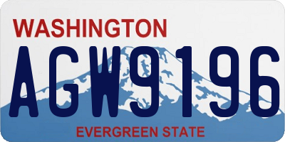 WA license plate AGW9196