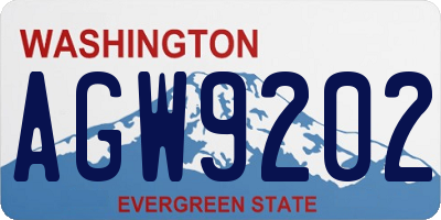 WA license plate AGW9202