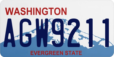 WA license plate AGW9211