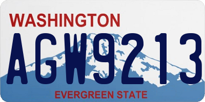 WA license plate AGW9213