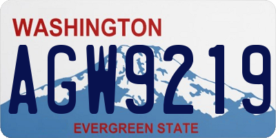WA license plate AGW9219