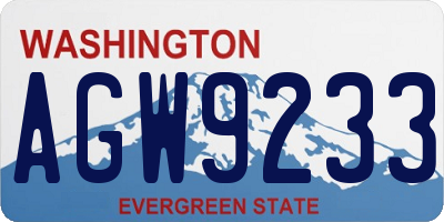 WA license plate AGW9233