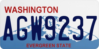 WA license plate AGW9237