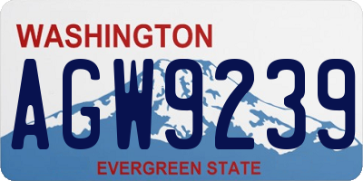 WA license plate AGW9239