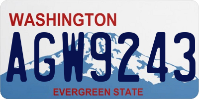 WA license plate AGW9243