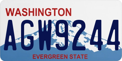 WA license plate AGW9244