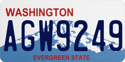 WA license plate AGW9249