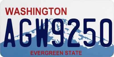 WA license plate AGW9250