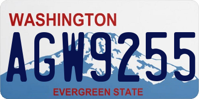 WA license plate AGW9255