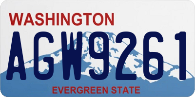 WA license plate AGW9261