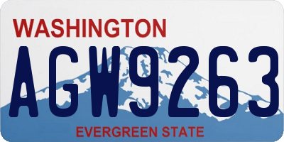 WA license plate AGW9263