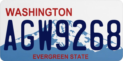 WA license plate AGW9268