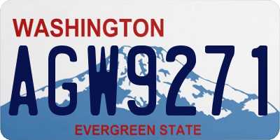 WA license plate AGW9271