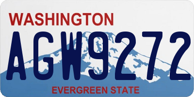 WA license plate AGW9272