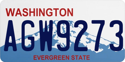 WA license plate AGW9273