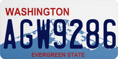 WA license plate AGW9286