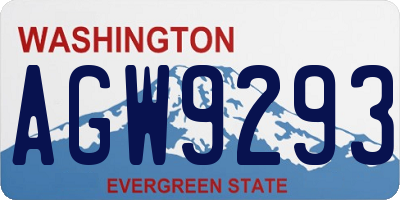 WA license plate AGW9293