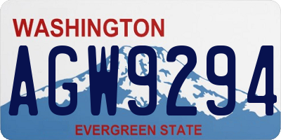 WA license plate AGW9294