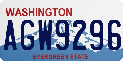 WA license plate AGW9296