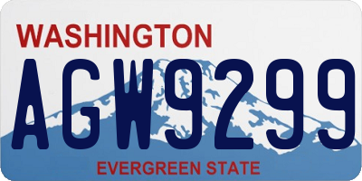 WA license plate AGW9299
