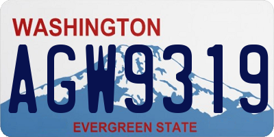 WA license plate AGW9319