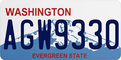 WA license plate AGW9330