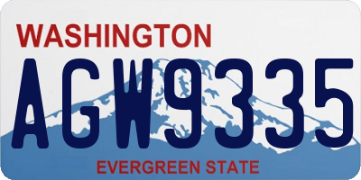 WA license plate AGW9335