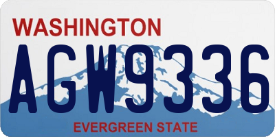 WA license plate AGW9336