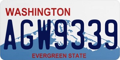 WA license plate AGW9339