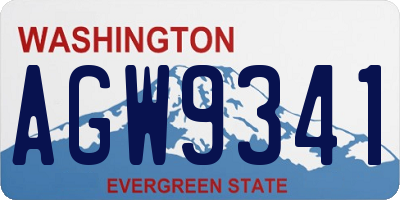 WA license plate AGW9341