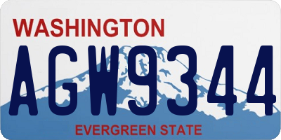 WA license plate AGW9344