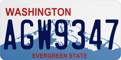 WA license plate AGW9347