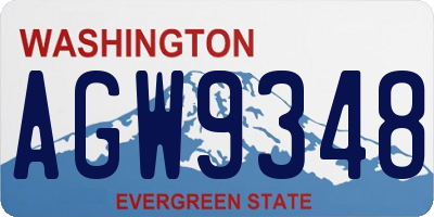WA license plate AGW9348