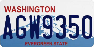 WA license plate AGW9350