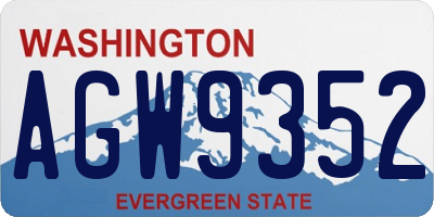 WA license plate AGW9352