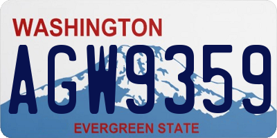 WA license plate AGW9359