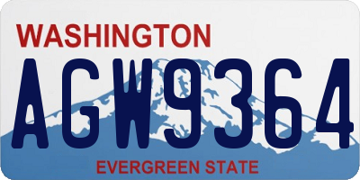 WA license plate AGW9364