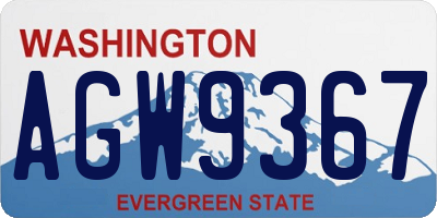 WA license plate AGW9367