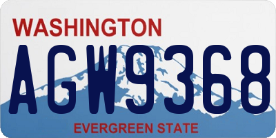 WA license plate AGW9368