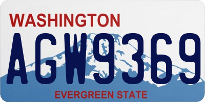 WA license plate AGW9369