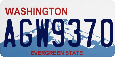WA license plate AGW9370