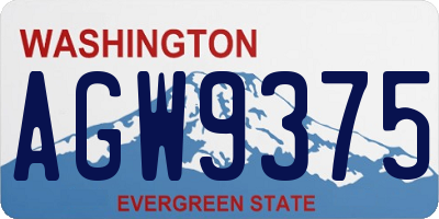 WA license plate AGW9375