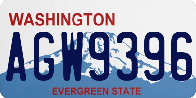 WA license plate AGW9396
