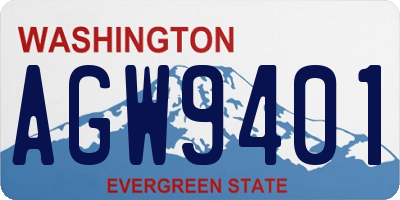WA license plate AGW9401