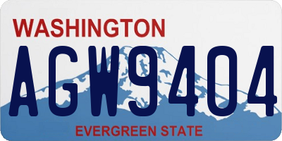 WA license plate AGW9404