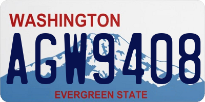 WA license plate AGW9408
