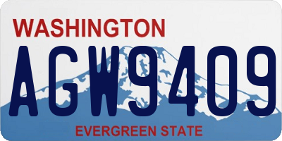 WA license plate AGW9409