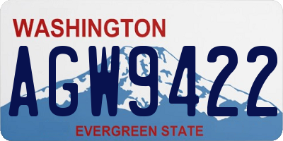 WA license plate AGW9422
