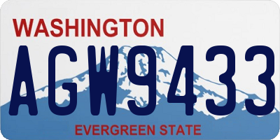 WA license plate AGW9433